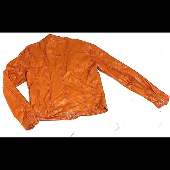 Camel Brown Faux Leather Jacket - Picture 4 of 7